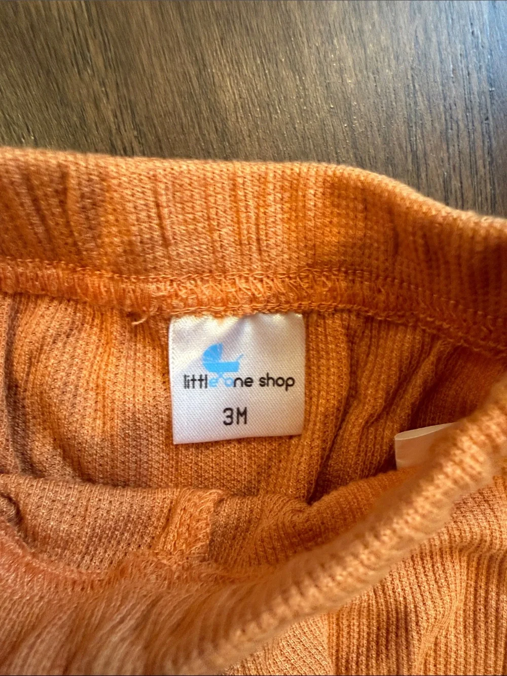 Little One Shop Orange Ribbed Two-Piece Baby Set Size 3M - C39-109